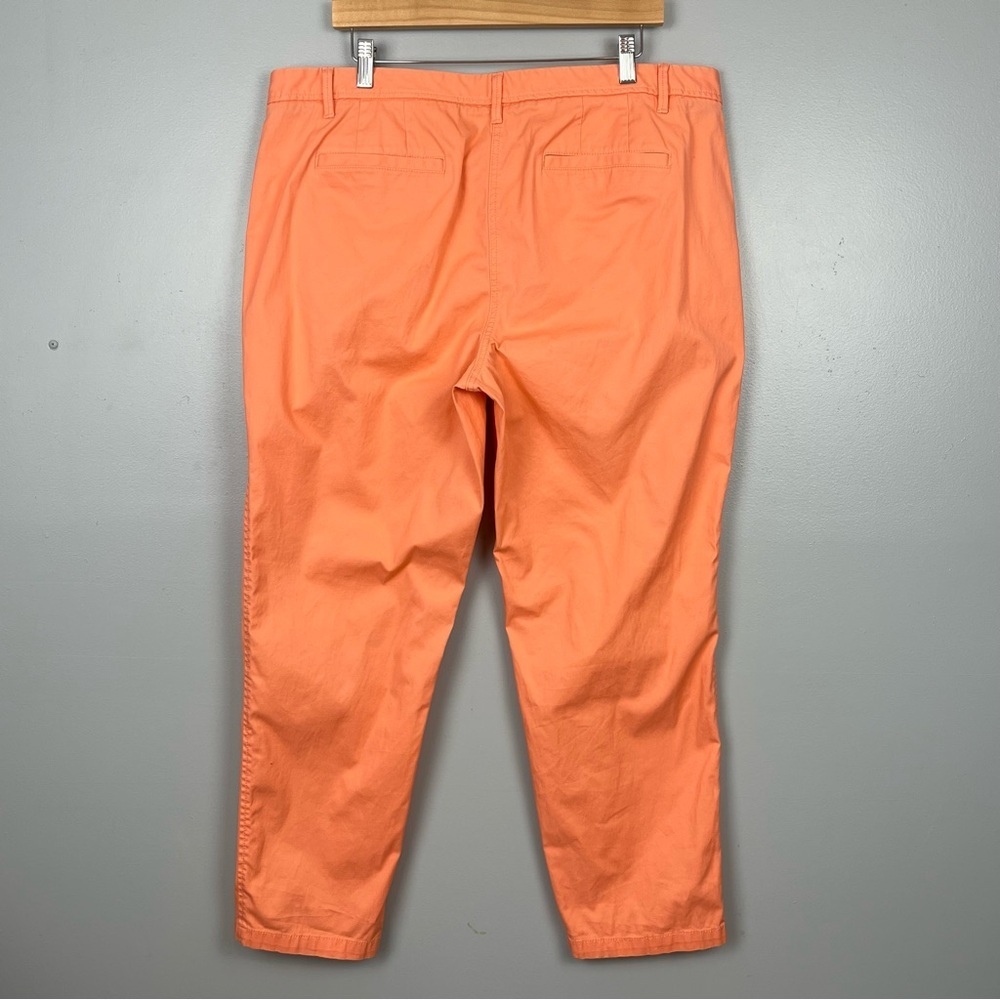 Talbots light orange cotton spandex Relaxed Chino flat front pants, size 16. - Picture 7 of 10